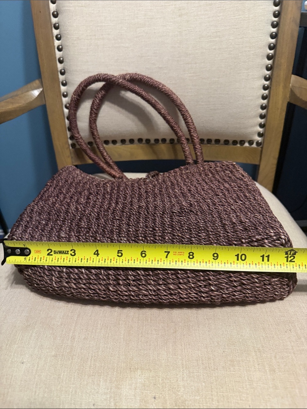 Woven Floral Embroidered Tote Bag - Picture 9 of 11